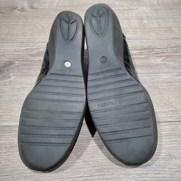 Donald J Pliner Nia2 Black Patent Leather Crocodile Print Wedge Loafer Shoe 8.5M - Picture 8 of 13